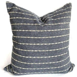 Adalia Stripe 18x18 Pillow Cover, Denim Blue *MISFIT* - HomeStyle Fabrics
