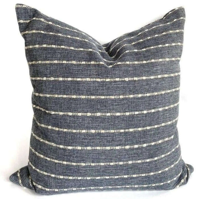 Adalia Stripe 18x18 Pillow Cover, Denim Blue *MISFIT* - HomeStyle Fabrics