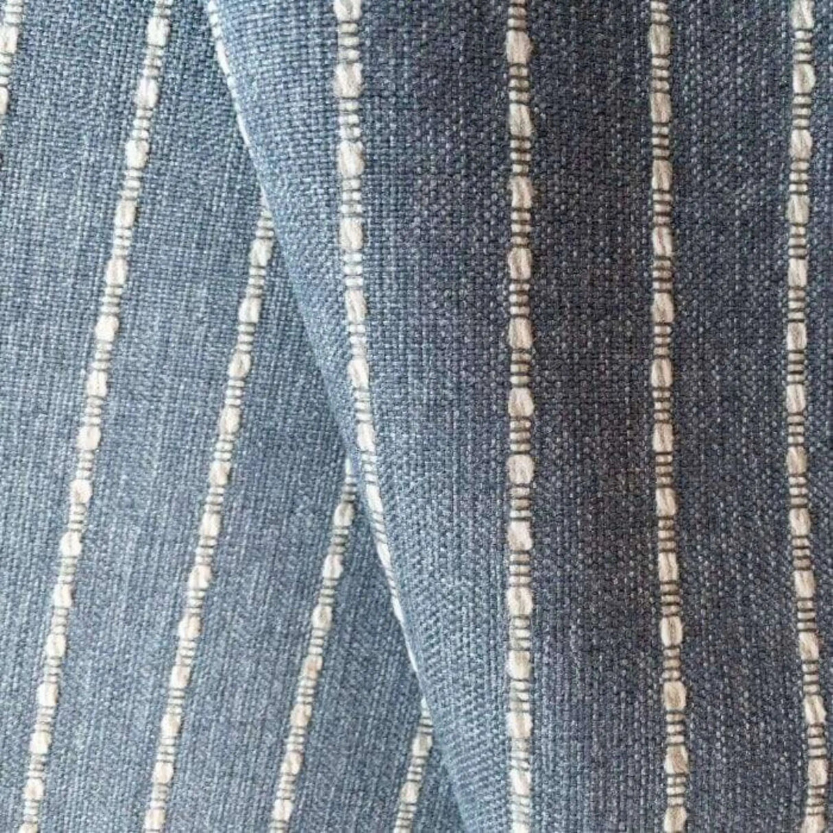 Adalia Striped Upholstery Fabric, Denim - HomeStyle Fabrics