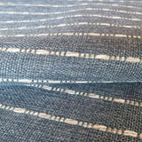 Adalia Textured Stripe Fabric, Denim - HomeStyle Fabrics