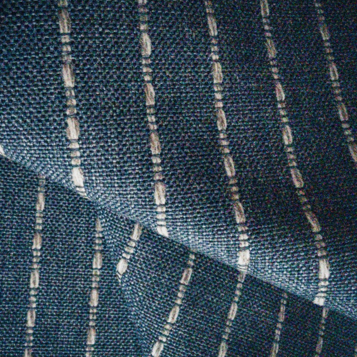 Adalia Textured Stripe Fabric, Denim - HomeStyle Fabrics