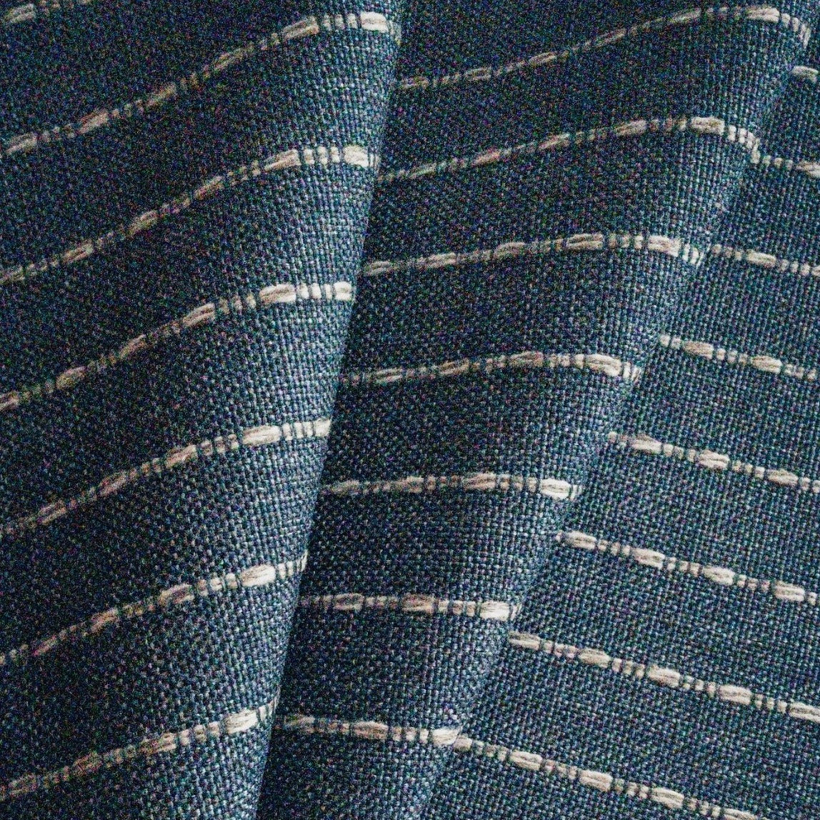 Adalia Textured Stripe Fabric, Denim - HomeStyle Fabrics