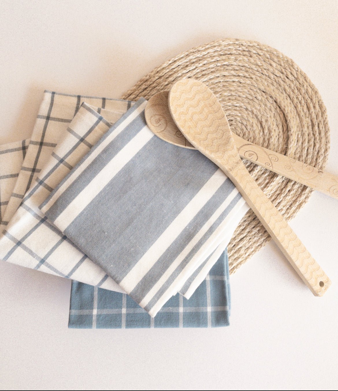 Blue Farmhouse Check Kitchen Towel Set - HomeStyle Fabrics