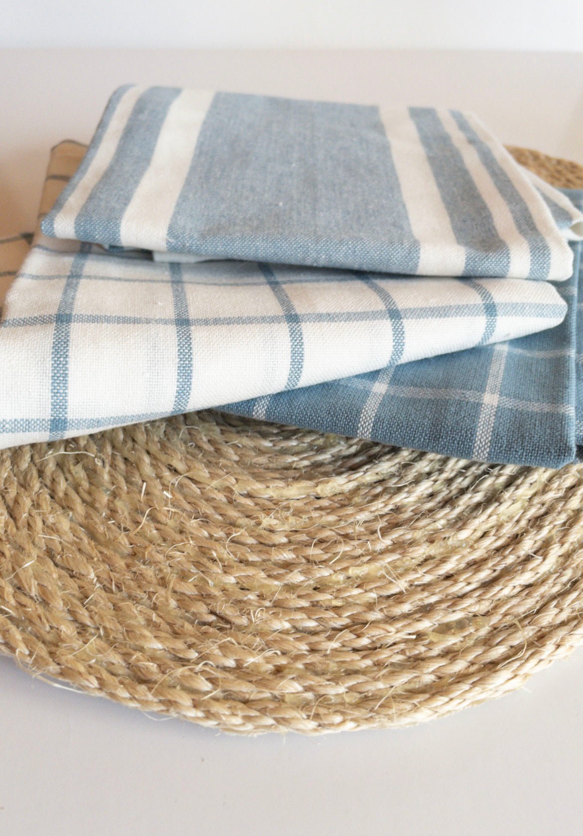 Blue Farmhouse Check Kitchen Towel Set - HomeStyle Fabrics