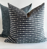 Dalia Stripe Pillow Cover, Indigo - HomeStyle Fabrics