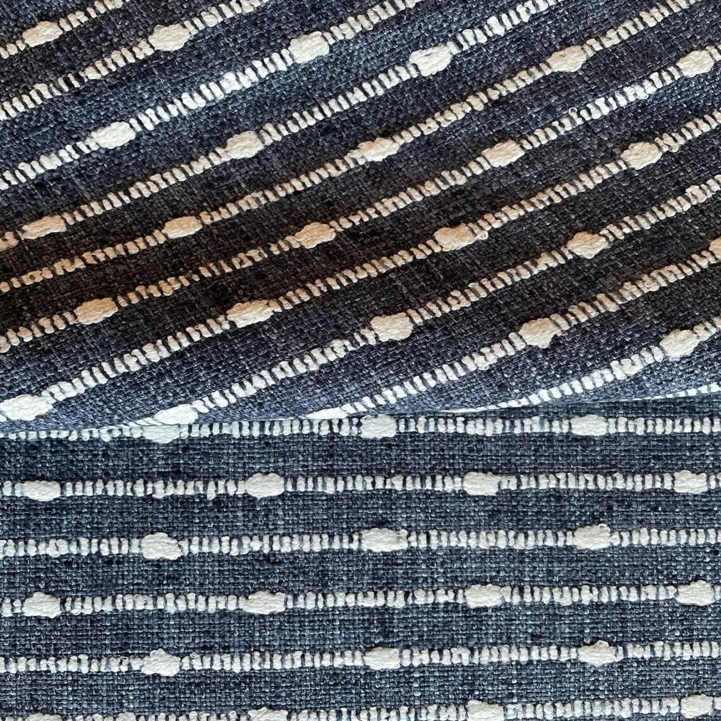 Dalia Textured Stripe Fabric, Indigo - HomeStyle Fabrics