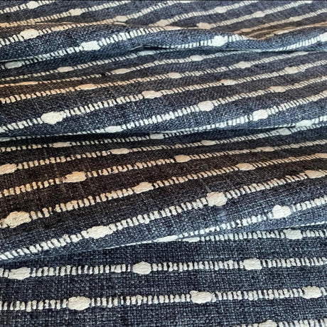 Dalia Textured Stripe Fabric, Indigo - HomeStyle Fabrics