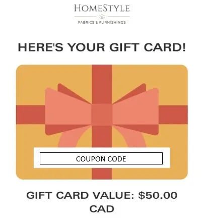 E - Gift Card - HomeStyle Fabrics