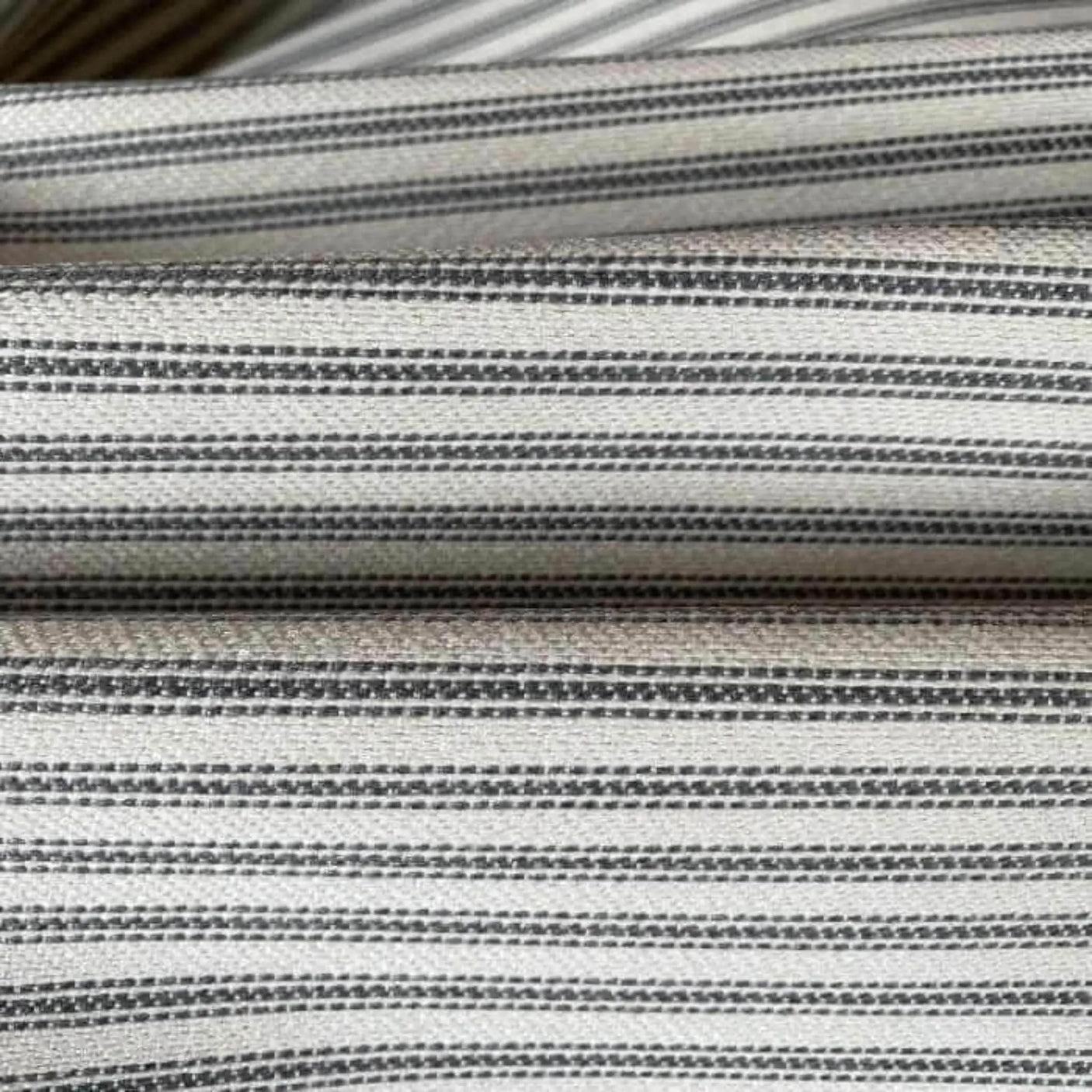 Fallon Striped Grey Ticking Fabric - HomeStyle Fabrics