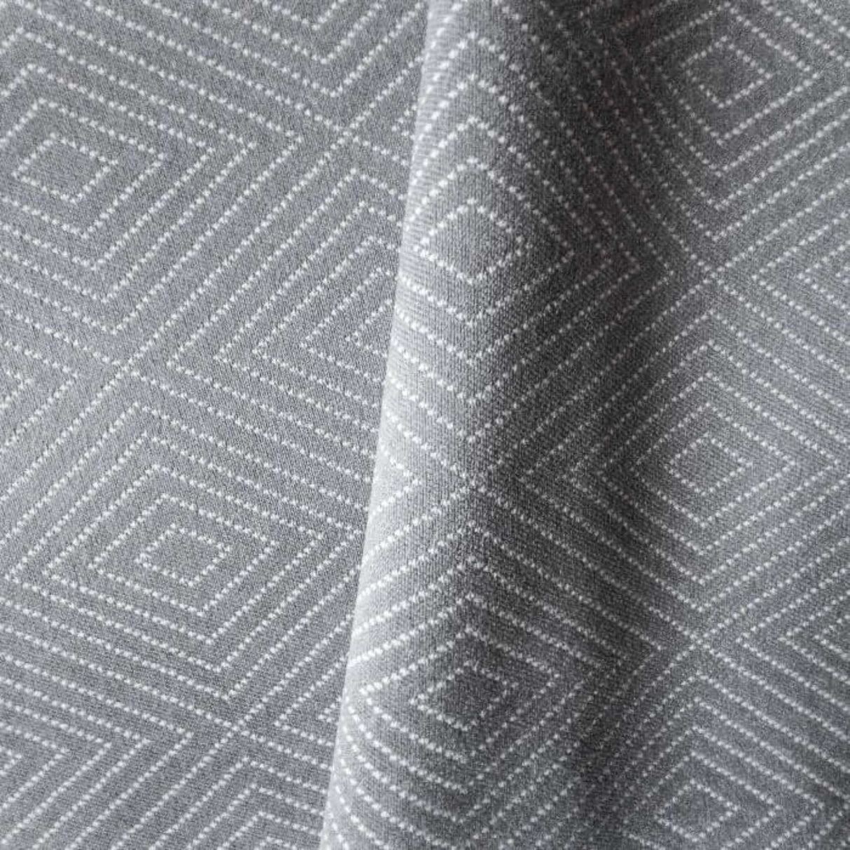 Frida Diamond Geometric Fabric, Smoke - HomeStyle Fabrics