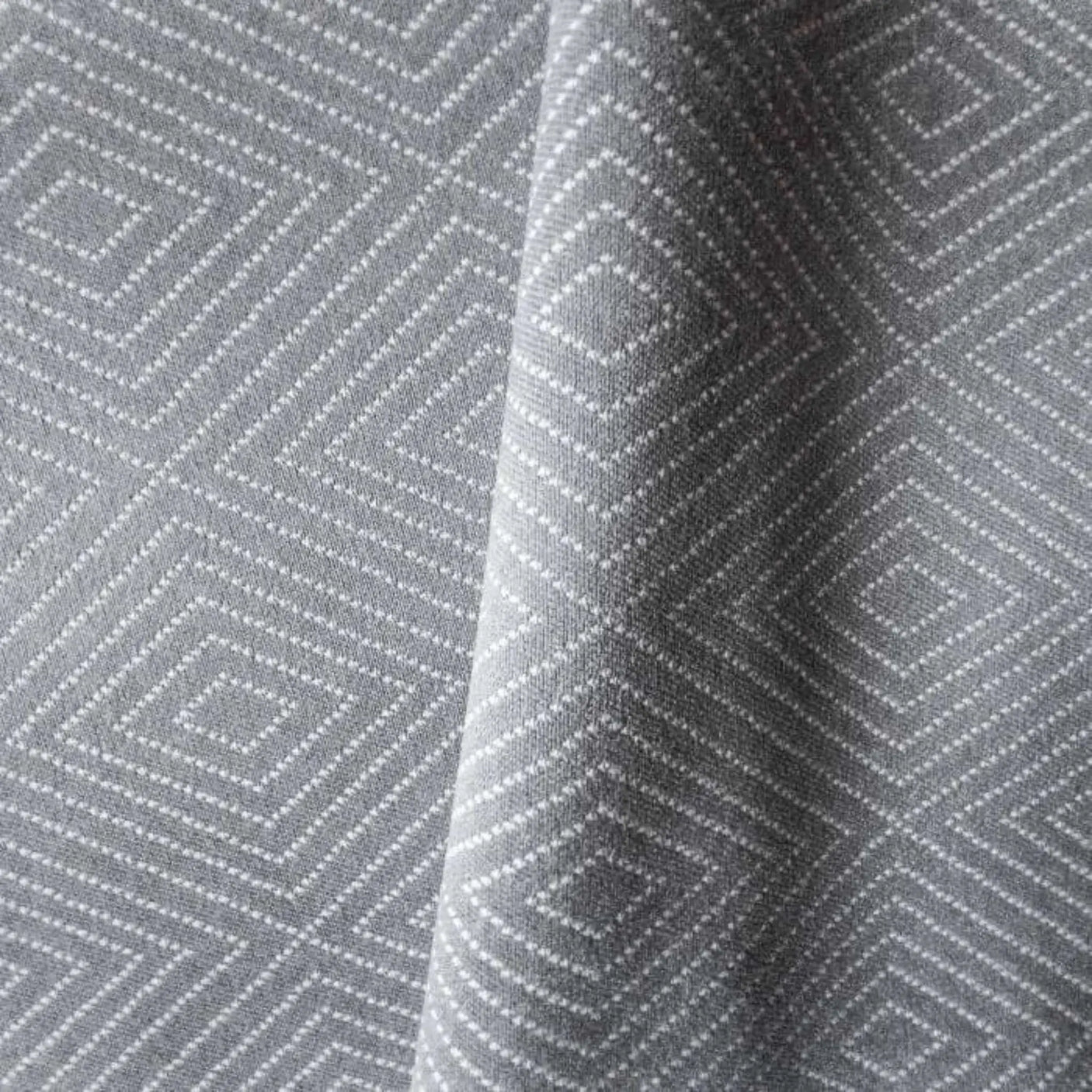 Frida Diamond Geometric Fabric, Smoke - HomeStyle Fabrics