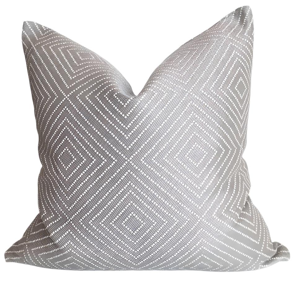 Frida Diamond Pattern Pillow, Smoke - HomeStyle Fabrics