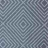 Frida Geometric Diamond Fabric, Denim - HomeStyle Fabrics