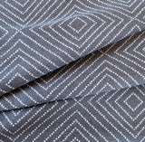Frida Geometric Diamond Fabric, Denim - HomeStyle Fabrics