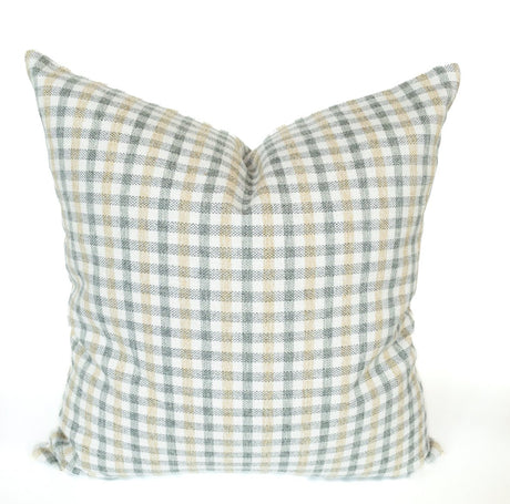 Hailee Plaid Farmhouse Pillow, Spa Green - HomeStyle Fabrics