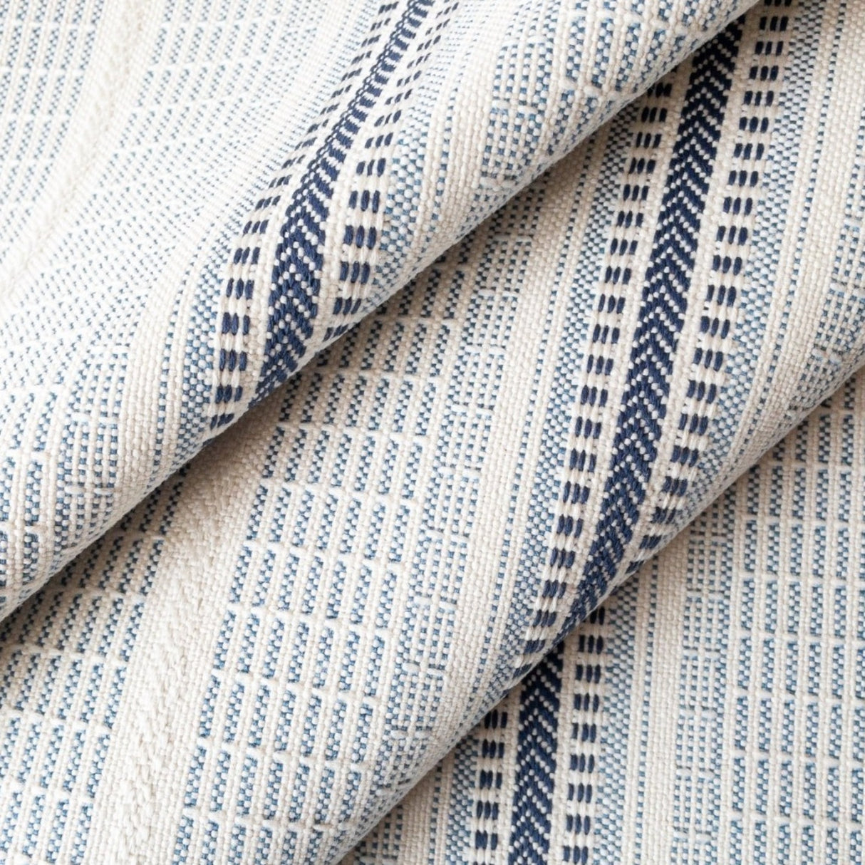 Logan Striped Indoor/ Outdoor Fabric, Lapis - HomeStyle Fabrics