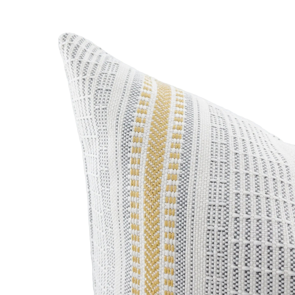 Logan Striped Outdoor Pillow, Buttercup - HomeStyle Fabrics
