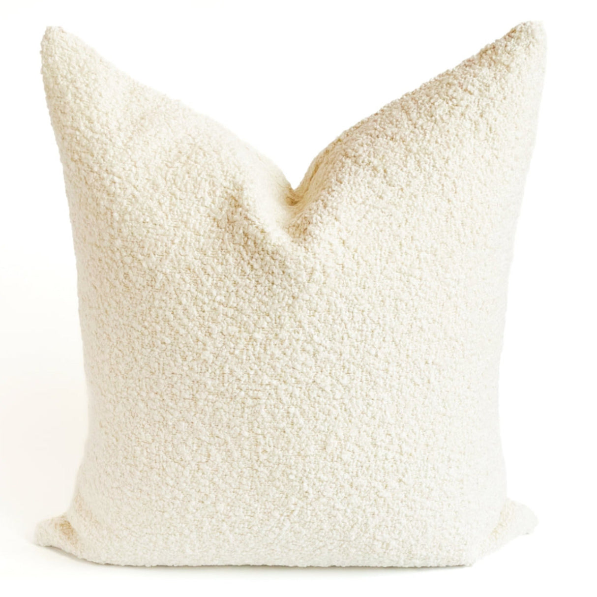 Luna Boucle 24x24 Pillow Cover, Chalk - HomeStyle Fabrics