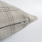 Milan Plaid 20x20 Pillow Cover, Grey - HomeStyle Fabrics