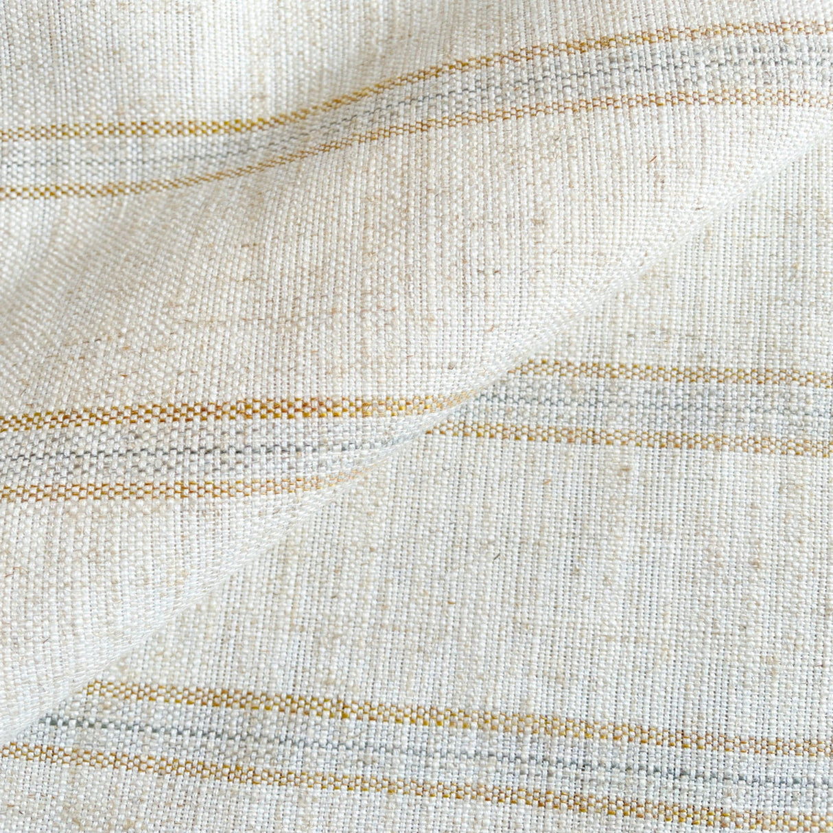 Mina Linen Stripe Fabric, Sandstone - HomeStyle Fabrics