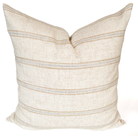 Mina Striped Linen Pillow, Sandstone - HomeStyle Fabrics