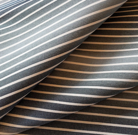 Orion Ombre Stripe Fabric, Denim - HomeStyle Fabrics