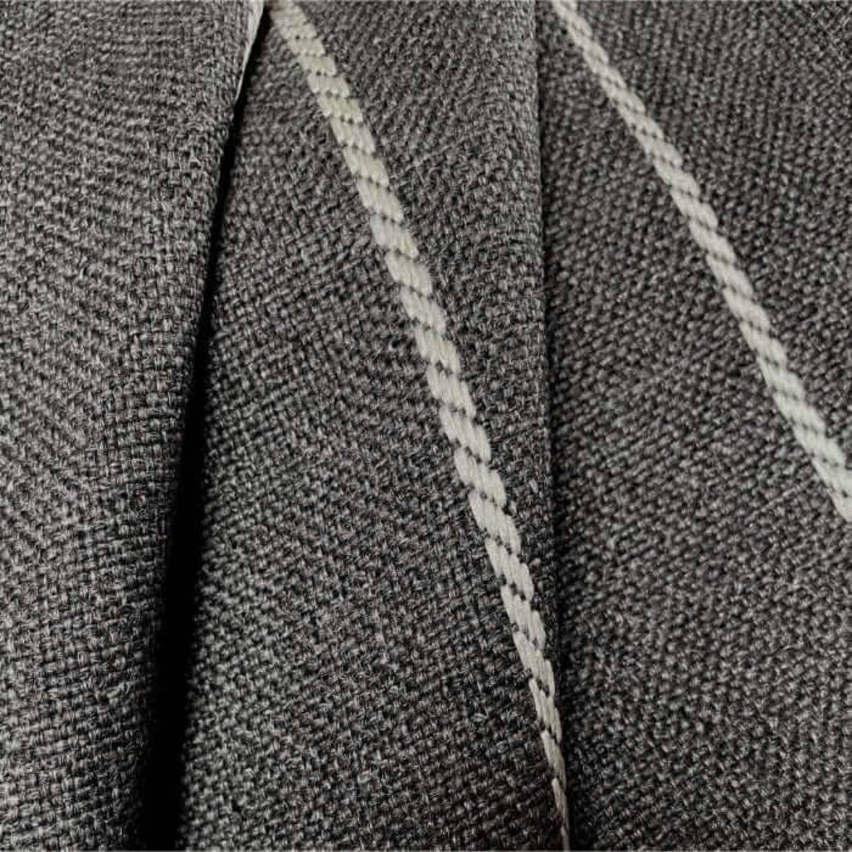 Padilla Striped Upholstery Fabric, Charcoal - HomeStyle Fabrics