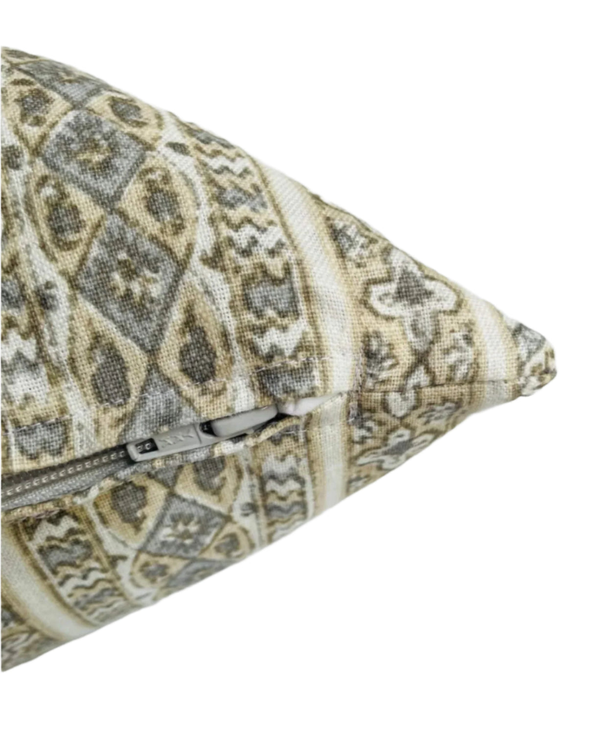 Pascal Floral Block Print Pillow, Grey - HomeStyle Fabrics