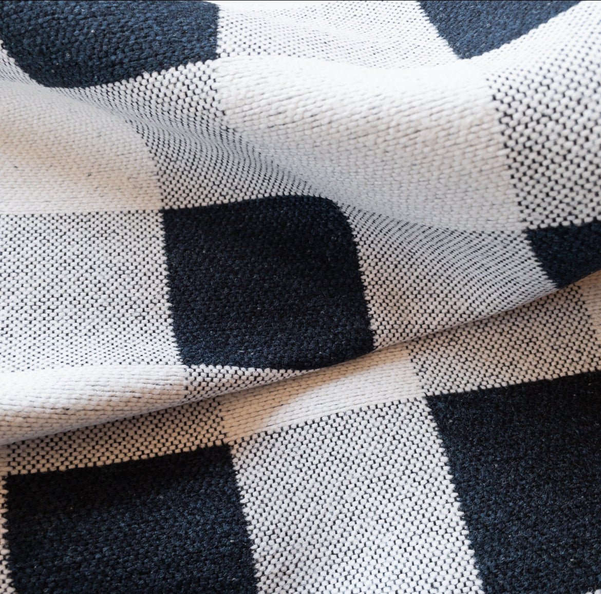 Ruskin Buffalo Plaid Fabric, Navy - HomeStyle Fabrics