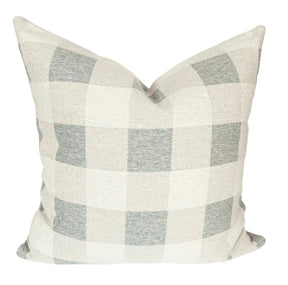 Ruskin Check Throw Pillow, Spa - HomeStyle Fabrics