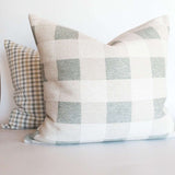 Ruskin Check Throw Pillow, Spa - HomeStyle Fabrics