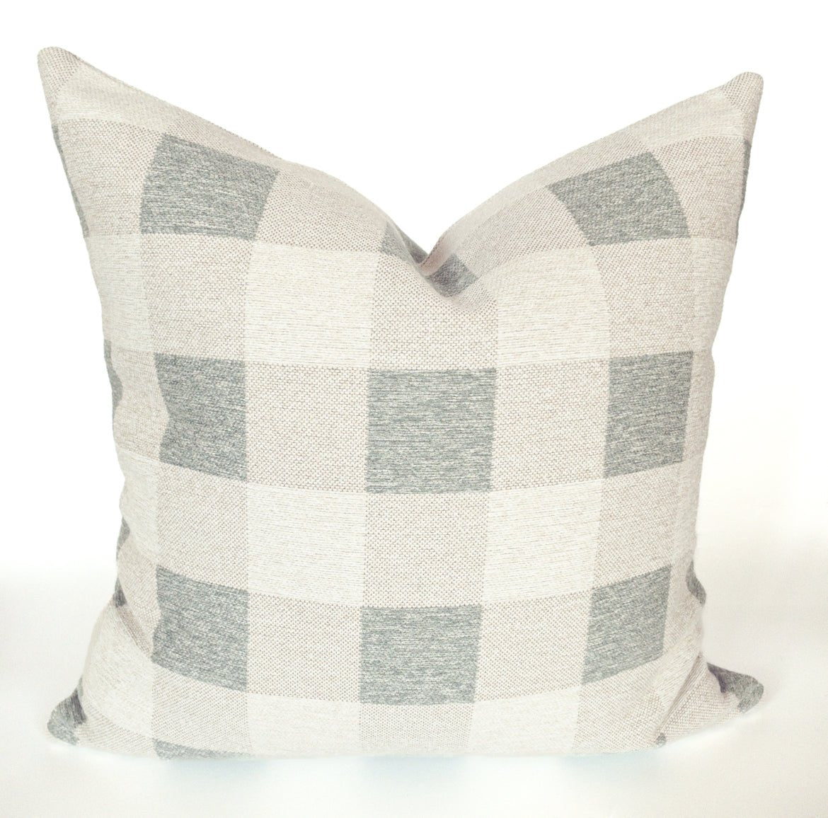 Ruskin Check Throw Pillow, Spa - HomeStyle Fabrics