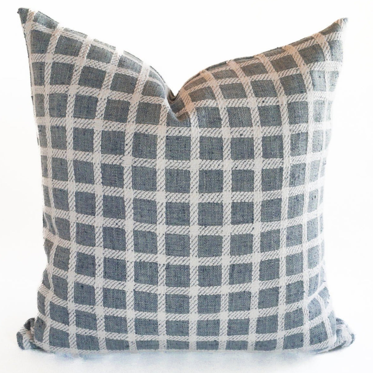 Sutton Plaid Pillow Cover, Chambray - HomeStyle Fabrics